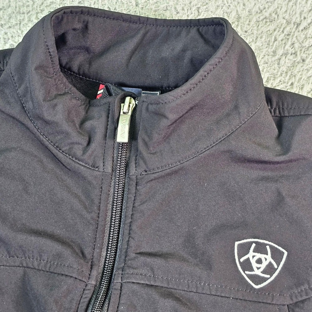 Ariat Vest Womens Large Black Softshell Full Zip Outdoor Western Logo L - Picture 5 of 11